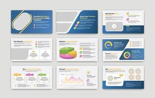 Creative multipurpose business overview and data presentation modern minimalist slider template vector