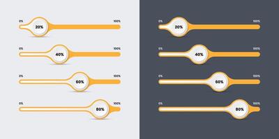 limpiar minimalista Progreso bar con porcentaje para móvil y web interfaz vector