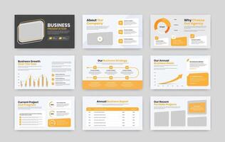 Corporate business overview and data presentation modern slider layout design vector