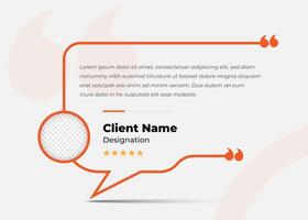 Simple customer feedback testimonial template design with image placeholder vector