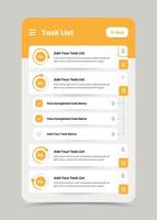 Minimalist todo list app interface design with circular progress graph vector