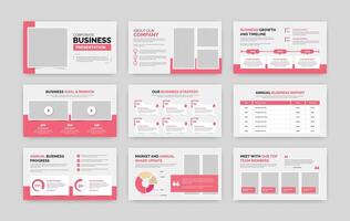 Professional multipurpose business presentation slider layout design with step and data overview infographic vector