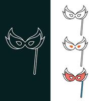 Masquerade Masks Vector illustration Icon Design