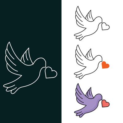 Dove Vector illustration Icon Design