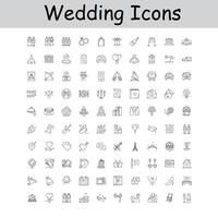 Wedding Party Celebration Vector Icon Collection