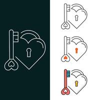 Heart Lock Vector Illustration Icon Design