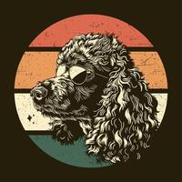 Poodle Dog Retro Tshirt design Stock vecor vector