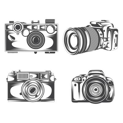 Camera Sets retro Stock Vector