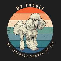 Poodle Dog Retro Tshirt Design  Vector