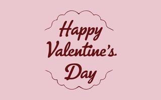 Hand drawn vintage lettering element on the pink background. Vector text Happy Valentines Day.