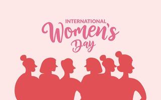 International women's day design template for greeting, women's head design, flat women illustration, flat design, greeting design. vector