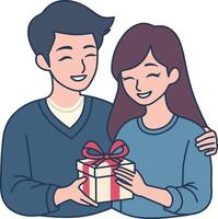 Happy valentine couple illustration vector