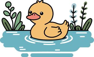 Little duck cartoon vector