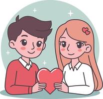 Happy valentine couple illustration vector