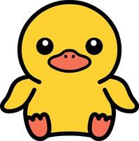 Little duck cartoon vector