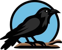Black crow logo design vector