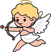 Cute cupid angel cartoon vector