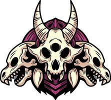 Skull skeleton animal beast vector