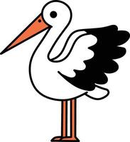 Stork cute cartoon illustration vector