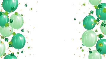 celebration party frame banner with green balloons background vector illustration. card luxury greeting design