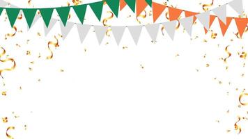 Ireland color concept decoration elements bunting paper flags and confetti. birthday, party, anniversary, holiday vector