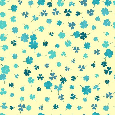 turquoise pattern seamless with clover leaves design for celebration, party decoration, scrapbooking, textile