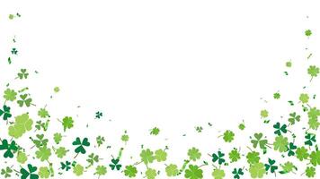 Green clover leaves frame or border with Elegant St. Patricks day design for festive banner, greeting card, postcard, invitation, flyer vector