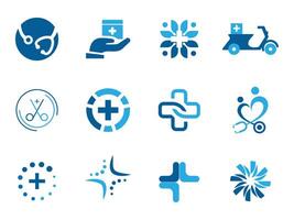 medical, healthcare and pharmacy icon logo set collections vector