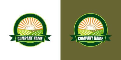 Farm logo vector illustration template in the circle