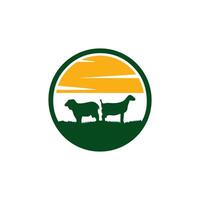 vacas animal granja ganado logo icono y modelo ilustración vector