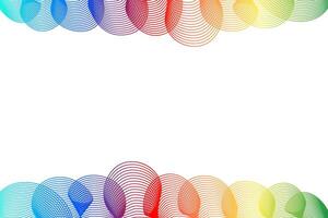 Border of abstract multicolored curls isolated on transparent background. Place for text. Vector illustration.