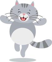 Cute cat laughing happy isolated on white vector