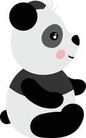 adorable panda sentado aislado en blanco vector