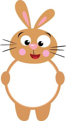Cute and funny bunny round frame