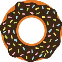 chocolate pastel rosquilla con chispas vector