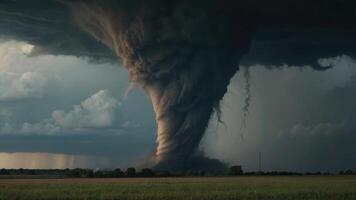 ai generado cerca arriba de tornado foto