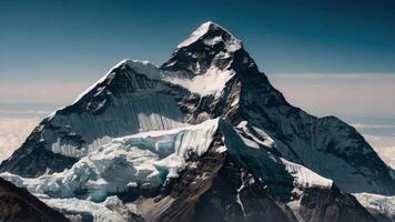 AI generated close up view of Mount Everest photo