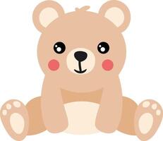 Cute and friendly teddy bear sitting vector