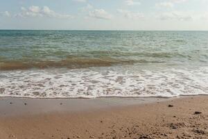 Beach Relaxation at the Black Sea. Fairy-tale Moments of a Sunny Day. The concept of tourism and sea travel photo