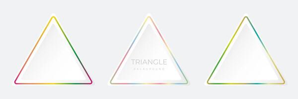 Set of colorful illuminate neon lighting circles frames on white background. Collection of glowing laser light round lines in top view. Abstract vibrant gradient color design. vector