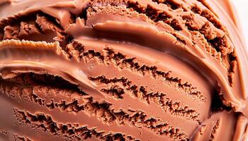 macro photo of chocolate ice cream with ice cream texture