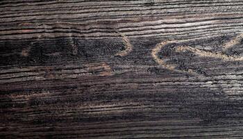 macro foto de negro ébano tablero superficie con madera textura