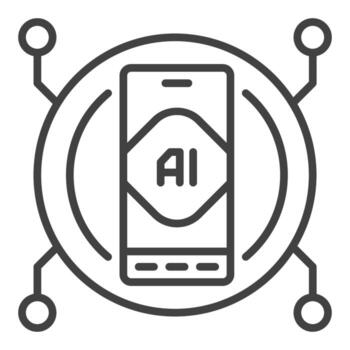 AI Mobile Technology vector Artificial Intelligence Smartphone linear icon or logo element