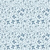 Blue Pi Sign vector Education concept seamless pattern. Mathematics background