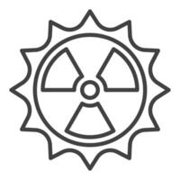 Sun Radiation vector Space Nuclear Weapon linear icon or symbol