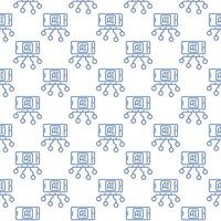 AI in Smartphone vector Phone with Artificial Intelligence thin line seamless pattern