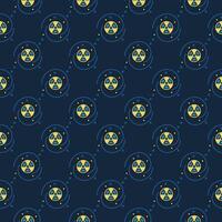 Nuclear Bomb in Galaxy vector colored seamless pattern