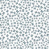 Mathematics concept pattern with Blue Greek Pi symbol - vector Math seamless background