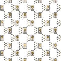 AI Artificial Intelligence in Smartphone vector Mobile Technology colored seamless pattern