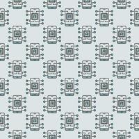 Smartphone and AI Chip vector New Mobile Technology colored seamless pattern